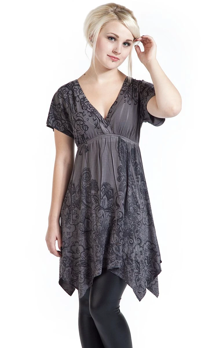 "Smock" Kurzes Kleid Grau Von Innocent 7 "Smock" Kurzes Kleid Grau Von Innocent – Bild 5