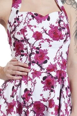 "Pink Floral Dress" Mittellanges Kleid Weiß/pink Von H&R London -Forbunrs Geschaft 232338d emp
