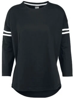 "Ladies Sleeve Striped L/S Tee" Langarmshirt Schwarz/weiß Von Urban Classics