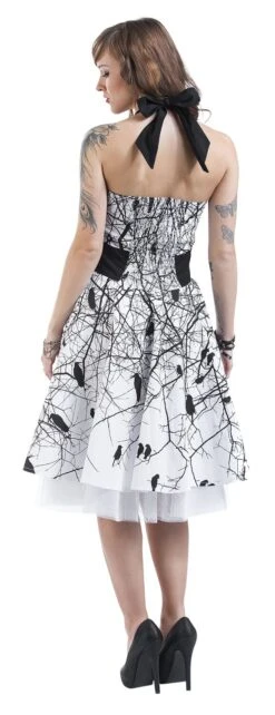 "Dark Crow" Mittellanges Kleid Weiß Von Vixxsin -Forbunrs Geschaft 298185wb