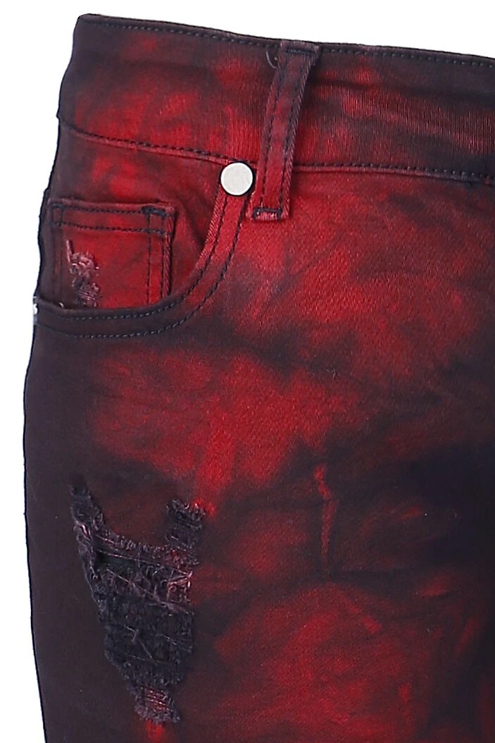 "Megan" Jeans Schwarz/rot Von Rock Rebel By EMP 6 "Megan" Jeans Schwarz/rot Von Rock Rebel By EMP – Bild 4