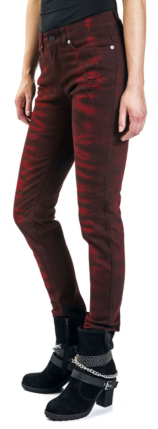 "Megan" Jeans Schwarz/rot Von Rock Rebel By EMP 9 "Megan" Jeans Schwarz/rot Von Rock Rebel By EMP – Bild 7