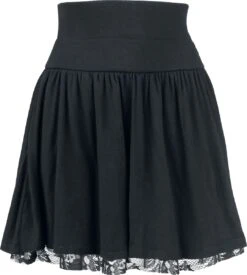 "Floral Lace Skirt" Kurzer Rock Schwarz Von Rotterdamned