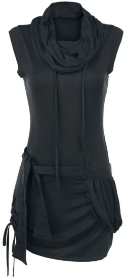 "High Neck Dress" Kurzes Kleid Schwarz Von RED By EMP