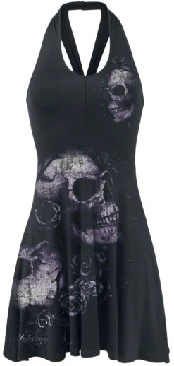 "Dead Flowers" Kurzes Kleid Schwarz Von Alchemy England