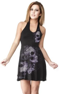 "Dead Flowers" Kurzes Kleid Schwarz Von Alchemy England -Forbunrs Geschaft 325630wa emp
