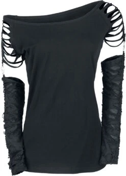 "Days Without" Langarmshirt Schwarz Von Gothicana By EMP