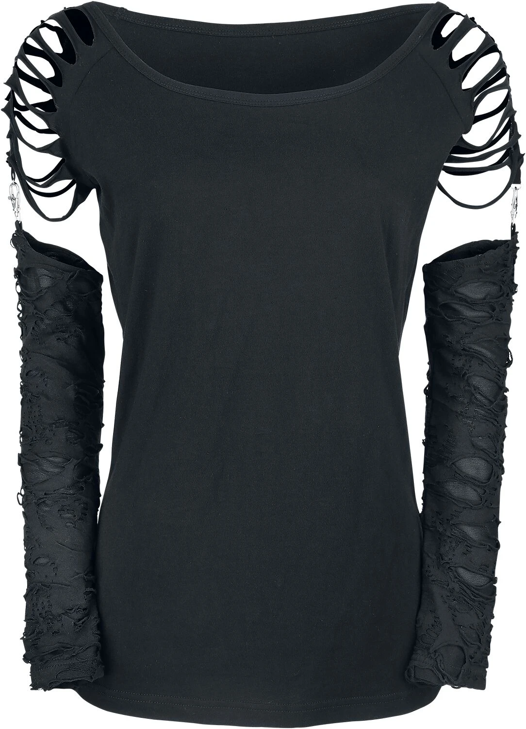 "Days Without" Langarmshirt Schwarz Von Gothicana By EMP 5 "Days Without" Langarmshirt Schwarz Von Gothicana By EMP – Bild 3
