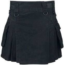 "Kilt" Kurzer Rock Schwarz Von Black Premium By EMP