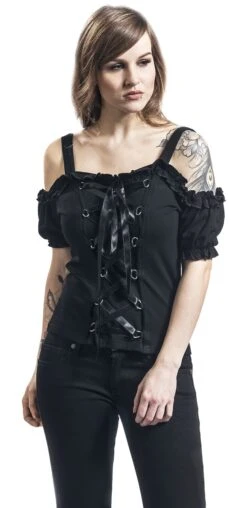 "Luise" T-Shirt Schwarz Von Gothicana By EMP -Forbunrs Geschaft 343528wa emp