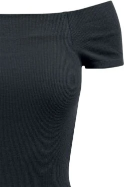 "Ladies Off Shoulder Rib Dress" Kurzes Kleid Schwarz Von Urban Classics -Forbunrs Geschaft 343852d emp