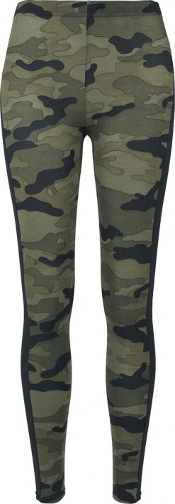 "Ladies Camo Stripe Leggings" Leggings Woodland/schwarz Von Urban Classics