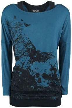 "Busting Loose" Langarmshirt Schwarz/blau Von Black Premium By EMP -Forbunrs Geschaft 349346c emp