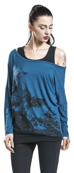 "Busting Loose" Langarmshirt Schwarz/blau Von Black Premium By EMP -Forbunrs Geschaft 349346wa emp