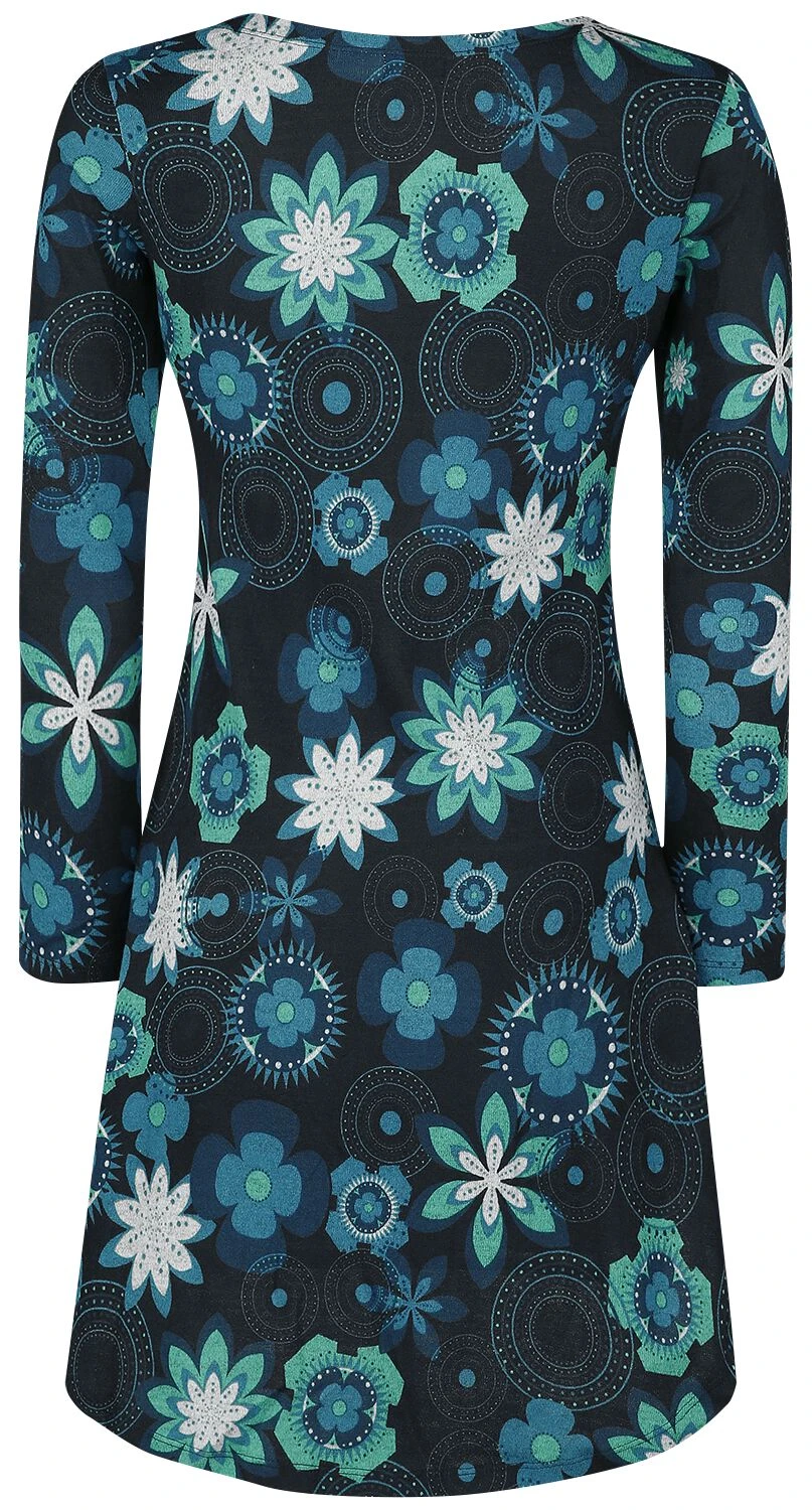 "Flower Rounds Winter Dress" Kurzes Kleid Schwarz Von Innocent 4 "Flower Rounds Winter Dress" Kurzes Kleid Schwarz Von Innocent – Bild 2