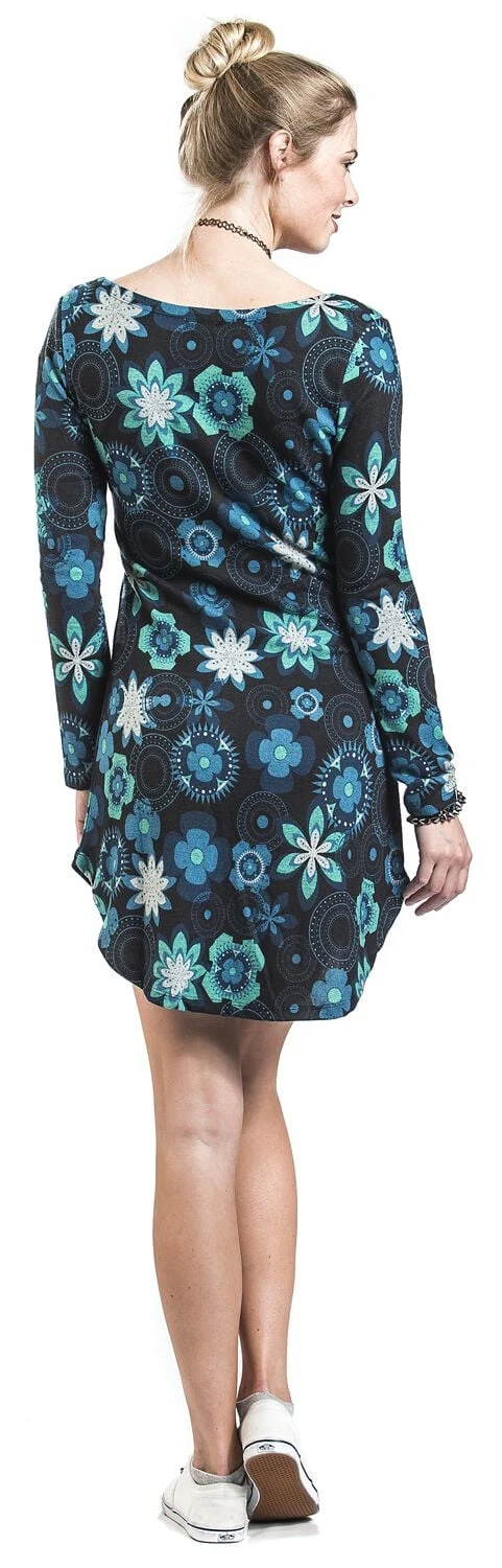 "Flower Rounds Winter Dress" Kurzes Kleid Schwarz Von Innocent 8 "Flower Rounds Winter Dress" Kurzes Kleid Schwarz Von Innocent – Bild 6
