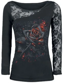 "Burnt Rose" Langarmshirt Schwarz Von Spiral