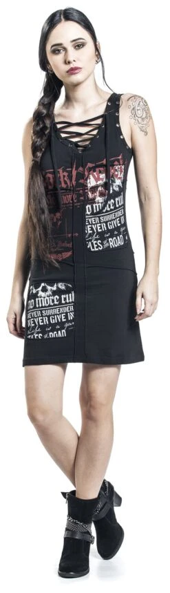 "Stay A Little Longer" Kurzes Kleid Schwarz Von Rock Rebel By EMP -Forbunrs Geschaft 370489wa