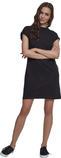 "Ladies Turtle Extended Shoulder Dress" Kurzes Kleid Schwarz Von Urban Classics -Forbunrs Geschaft 371192wa