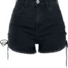 "Ladies Highwaist Denim Lace Up Short" Hotpant Schwarz Von Urban Classics -Forbunrs Geschaft 371913a