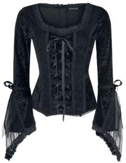 "Rosemary" Langarmshirt Schwarz Von Gothicana By EMP