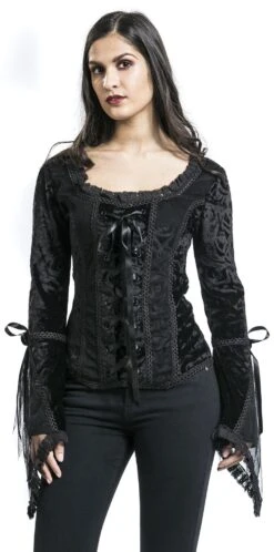 "Rosemary" Langarmshirt Schwarz Von Gothicana By EMP -Forbunrs Geschaft 374648wa