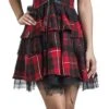 "Red Tartan Gothic Dress" Kurzes Kleid Schwarz/rot Von H&R London -Forbunrs Geschaft 375149