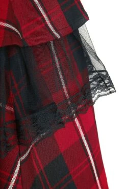 "Red Tartan Gothic Dress" Kurzes Kleid Schwarz/rot Von H&R London -Forbunrs Geschaft 375149d