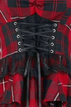 "Red Tartan Gothic Dress" Kurzes Kleid Schwarz/rot Von H&R London -Forbunrs Geschaft 375149d2