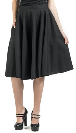 "Paula Skirt" Mittellanger Rock Schwarz Von Hell Bunny -Forbunrs Geschaft 376301wa