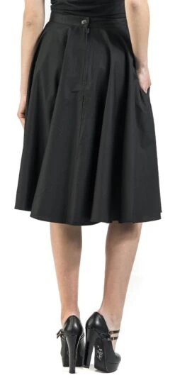 "Paula Skirt" Mittellanger Rock Schwarz Von Hell Bunny -Forbunrs Geschaft 376301wb