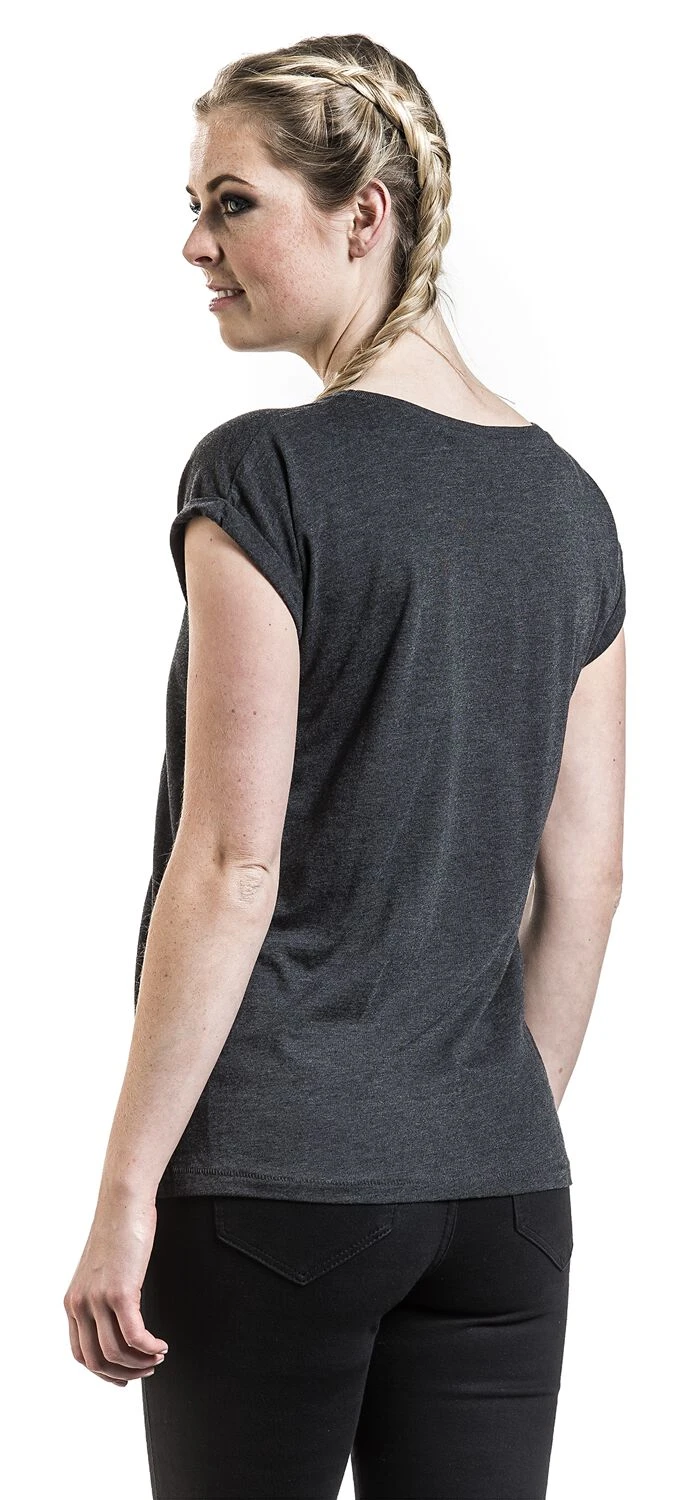 "Golden Pusheen" T-Shirt Charcoal Meliert Von Pusheen 7 "Golden Pusheen" T-Shirt Charcoal Meliert Von Pusheen – Bild 5