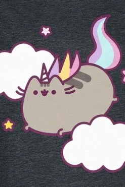"Pusheenicorn Clouds" T-Shirt Charcoal Meliert Von Pusheen -Forbunrs Geschaft 379473d