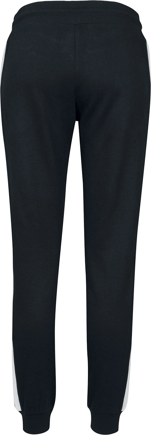 "Ladies College Contrast Sweatpants" Trainingshose Schwarz/weiß Von Urban Classics 4 "Ladies College Contrast Sweatpants" Trainingshose Schwarz/weiß Von Urban Classics – Bild 2
