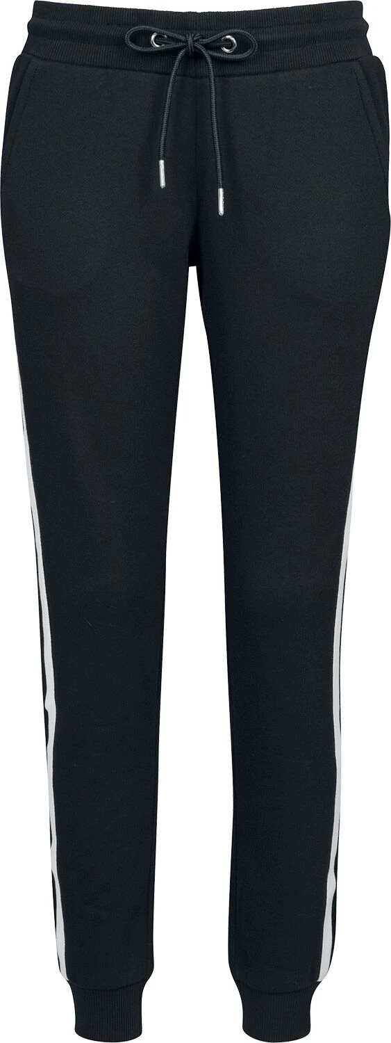 "Ladies College Contrast Sweatpants" Trainingshose Schwarz/weiß Von Urban Classics 5 "Ladies College Contrast Sweatpants" Trainingshose Schwarz/weiß Von Urban Classics – Bild 3