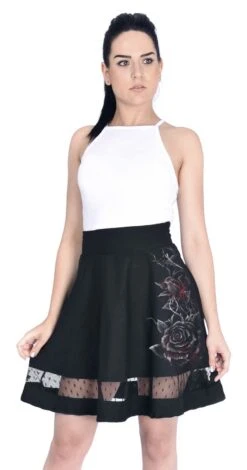 "Bleeding Roses" Kurzer Rock Schwarz Von Alchemy England -Forbunrs Geschaft 384706wa