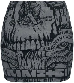 "Logo" Kurzer Rock Schwarz/grau Von Rammstein -Forbunrs Geschaft 387018a