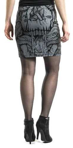 "Logo" Kurzer Rock Schwarz/grau Von Rammstein -Forbunrs Geschaft 387018wb