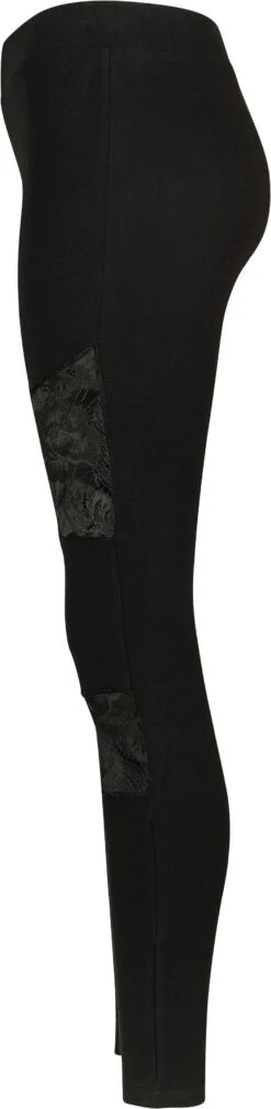 "Ladies Lace Inset Leggings" Leggings Schwarz Von Urban Classics -Forbunrs Geschaft 390354C