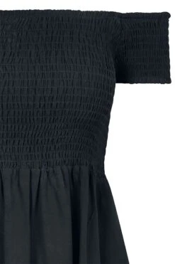 "Ladies Smoked Off Shoulder Dress" Kurzes Kleid Schwarz Von Urban Classics -Forbunrs Geschaft 390444d