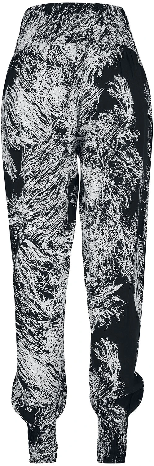 "Ladies Sarong Pants" Stoffhose Schwarz/weiß Von Urban Classics 4 "Ladies Sarong Pants" Stoffhose Schwarz/weiß Von Urban Classics – Bild 2
