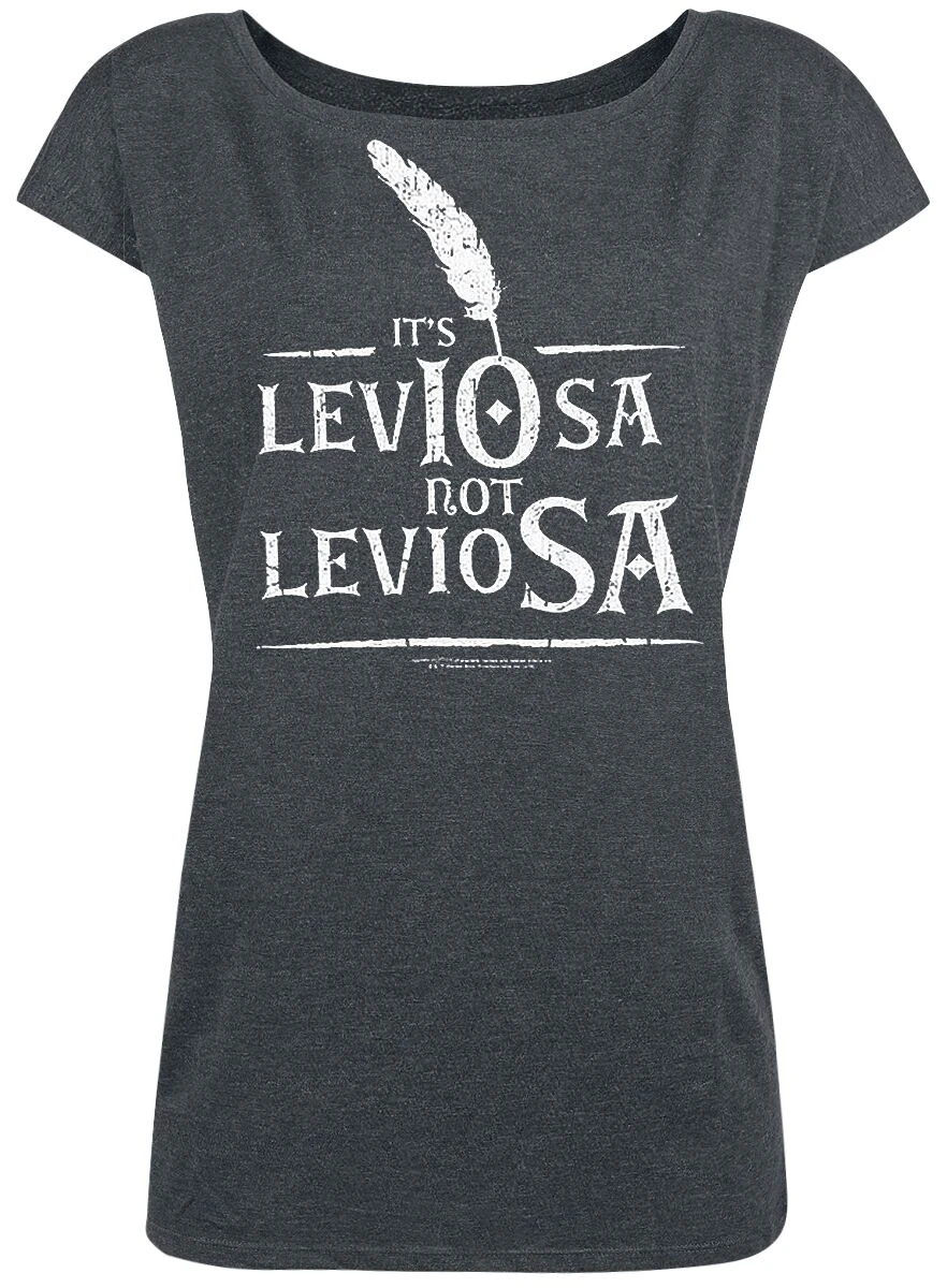 "Leviosa" T-Shirt Dunkelgrau Meliert Von Harry Potter 4 "Leviosa" T-Shirt Dunkelgrau Meliert Von Harry Potter – Bild 2