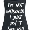 "Not Antisocial" Top Schwarz Von Sprüche -Forbunrs Geschaft 392397a
