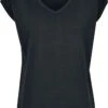 "Ladies Round V-Neck Extended Shoulder Tee" T-Shirt Schwarz Von Urban Classics -Forbunrs Geschaft 393940a