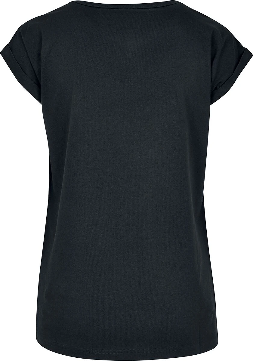 "Ladies Round V-Neck Extended Shoulder Tee" T-Shirt Schwarz Von Urban Classics 4 "Ladies Round V-Neck Extended Shoulder Tee" T-Shirt Schwarz Von Urban Classics – Bild 2