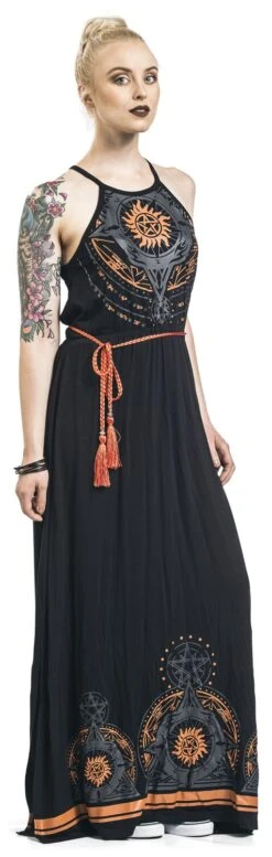 "Mandala" Langes Kleid Schwarz Von Supernatural -Forbunrs Geschaft 393949wa