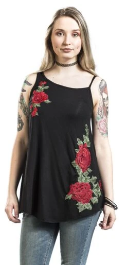 "Love Rose Vest" Top Schwarz Von Innocent -Forbunrs Geschaft 395360wa