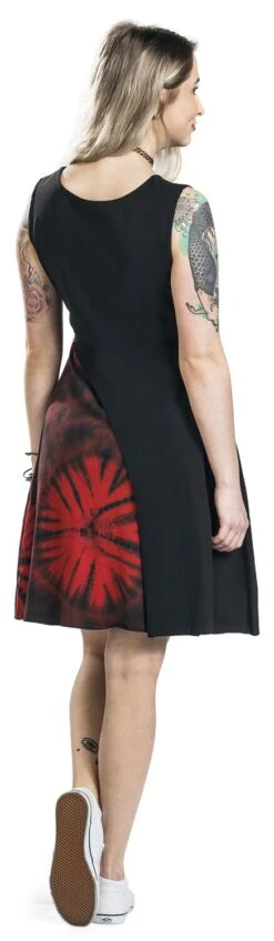 "Maya Dress" Mittellanges Kleid Schwarz/rot Von Innocent -Forbunrs Geschaft 395361wb