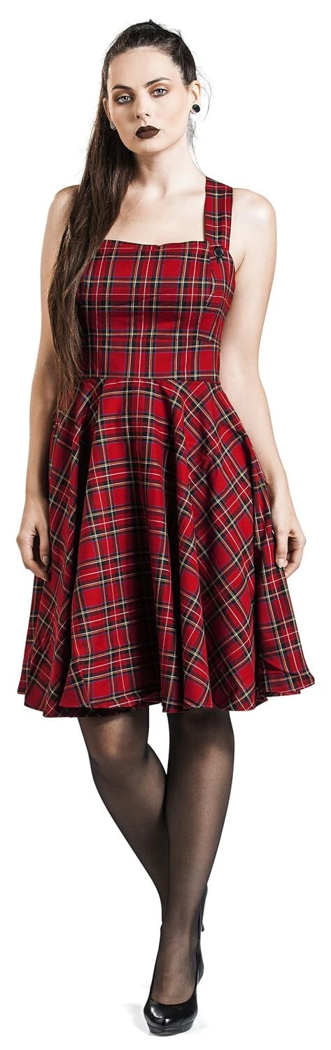 "Irvine Pinafore Dress" Mittellanges Kleid Rot Von Hell Bunny 7 "Irvine Pinafore Dress" Mittellanges Kleid Rot Von Hell Bunny – Bild 5