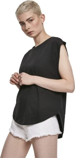 "Ladies Basic Shaped Tee" T-Shirt Schwarz Von Urban Classics -Forbunrs Geschaft 456205wb